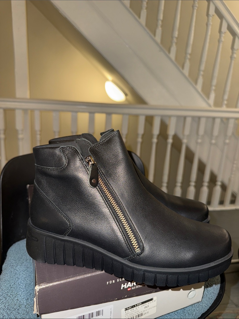 Men's Black Leather Side-Zip Ankle Boots